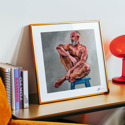 Seated Male Nude (2025) by Andy Sylvester