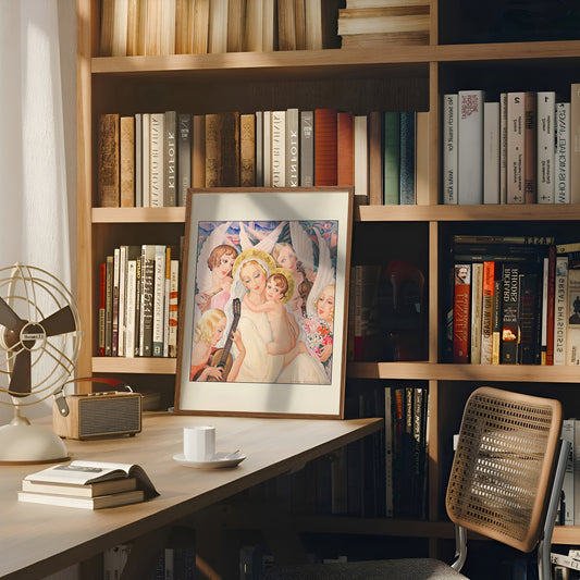 Madonna med barn, omgivet af musicerende (1935) by Gerda Wegener