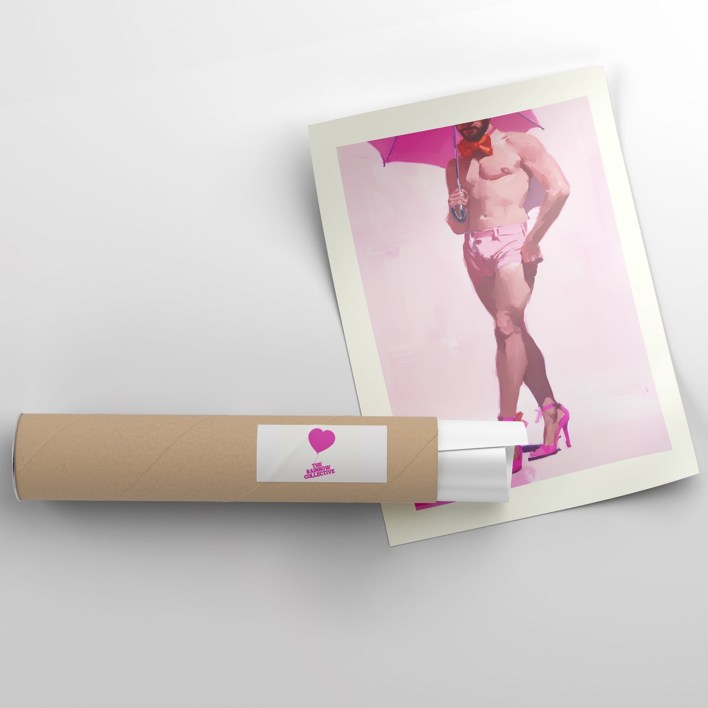 Pink Umbrella Elegance (2024) by Anon