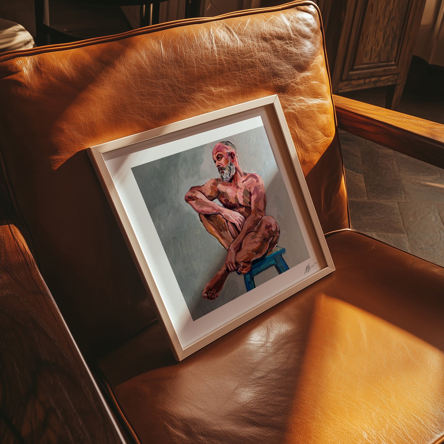 Seated Male Nude (2025) by Andy Sylvester