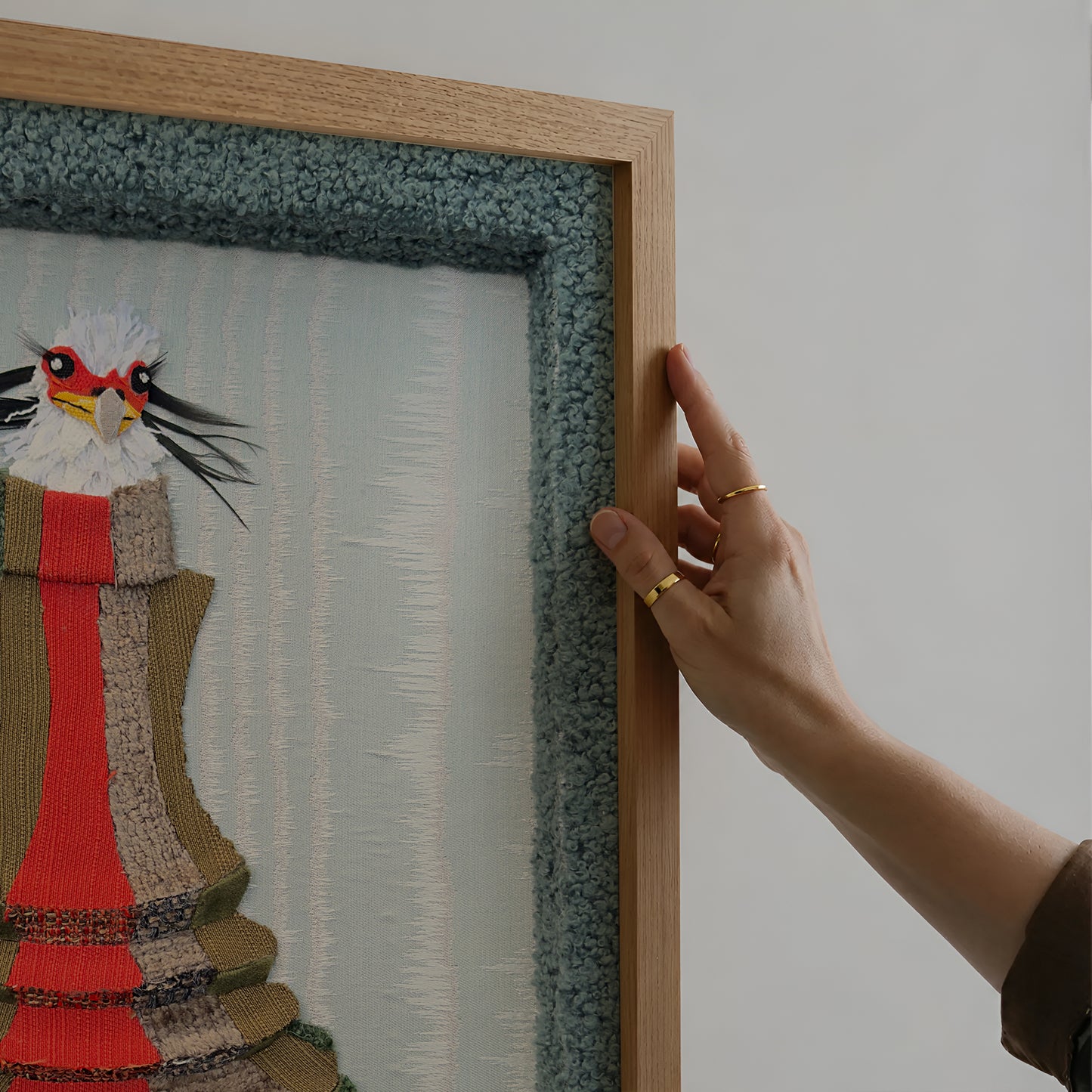 Secretary Bird in Accordion Dress (2026) by Oscar Arrais