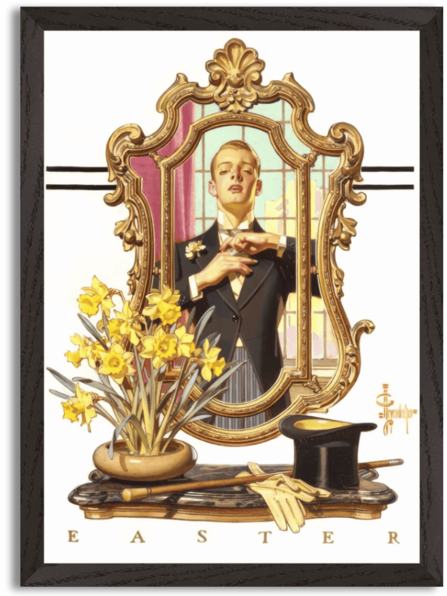 Easter -Man in the Mirror (1936) by J.C. Leyendecker
