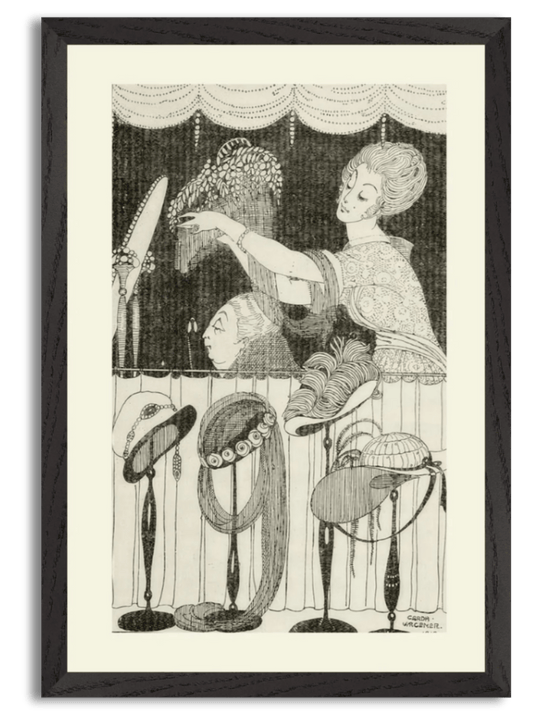Elle a essayé le préservatif sur une femme âgée (1918) by Gerda Wegener