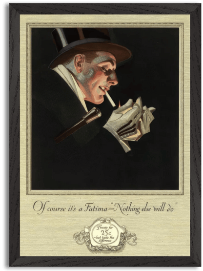 Fatima Cigarette advertisement (1920) by J.C. Leyendecker