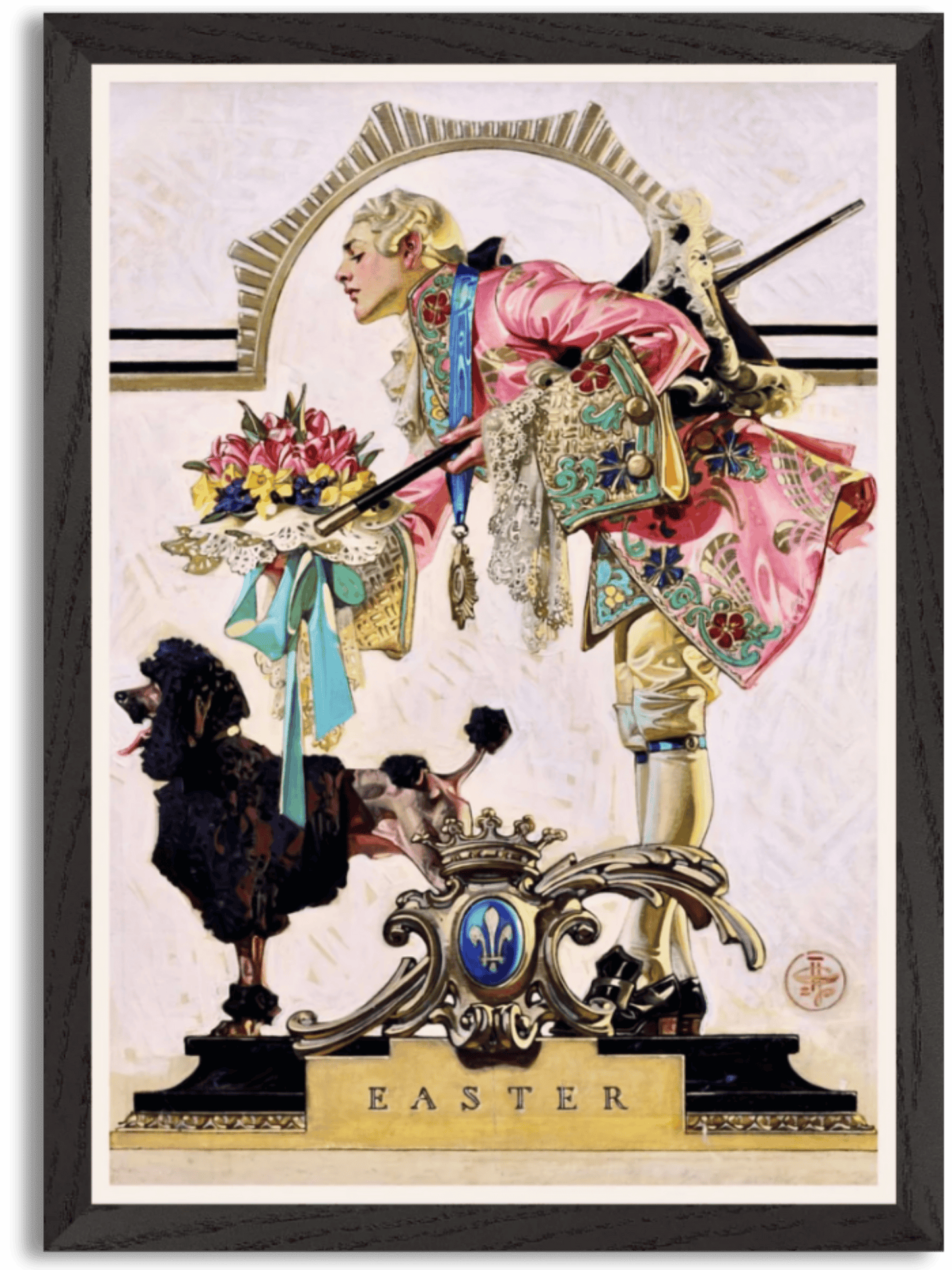 Fop, Dog, and Flowers (1930) by J.C. Leyendecker