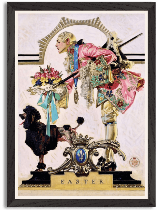 Fop, Dog, and Flowers (1930) by J.C. Leyendecker