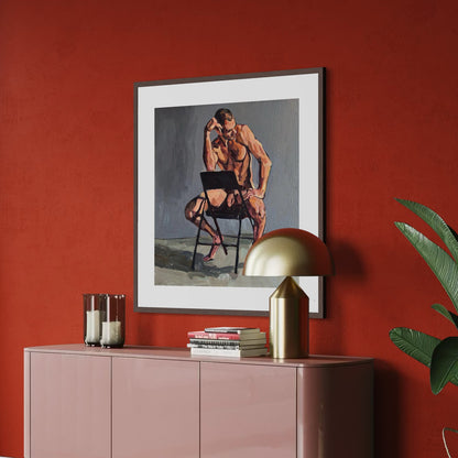 Johnny astride a chair (2025) by Andy Sylvester