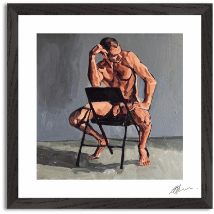 Johnny astride a chair (2025) by Andy Sylvester