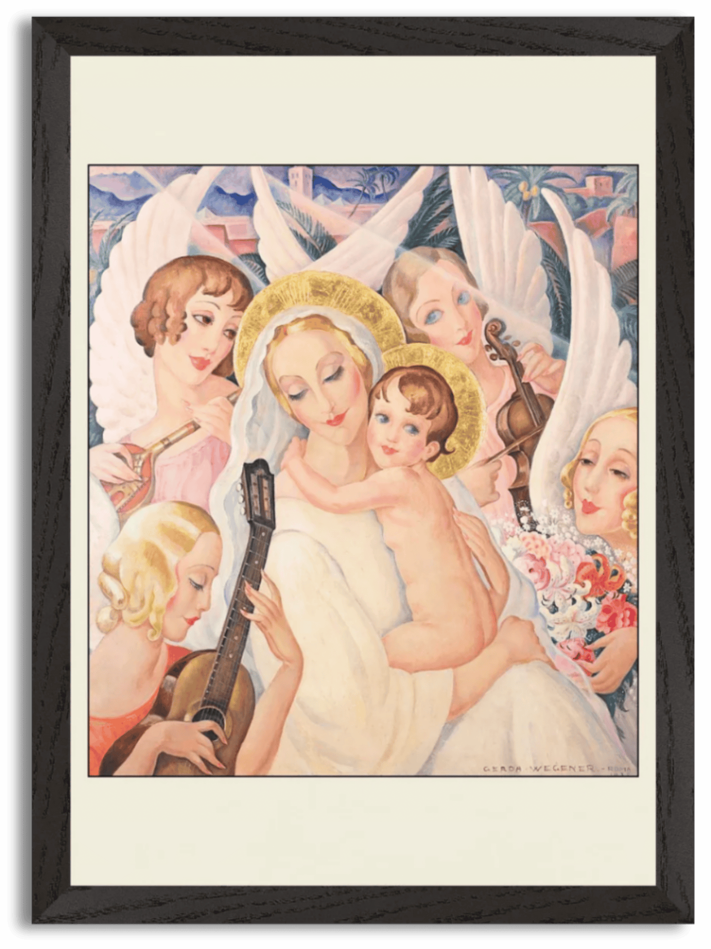 Madonna med barn, omgivet af musicerende (1935) by Gerda Wegener