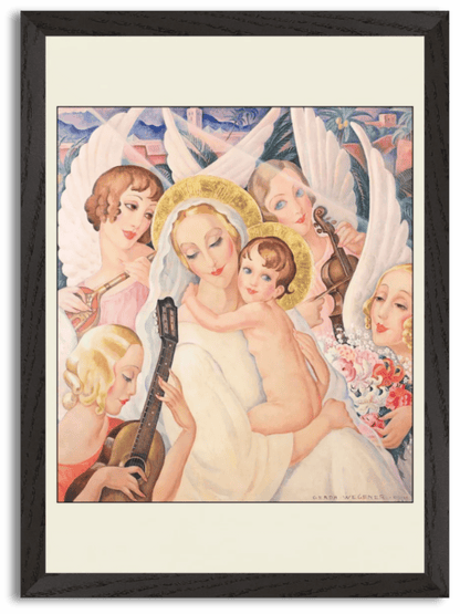 Madonna med barn, omgivet af musicerende (1935) by Gerda Wegener