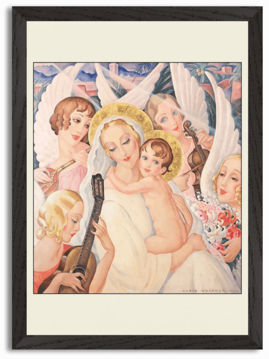 Madonna med barn, omgivet af musicerende (1935) by Gerda Wegener