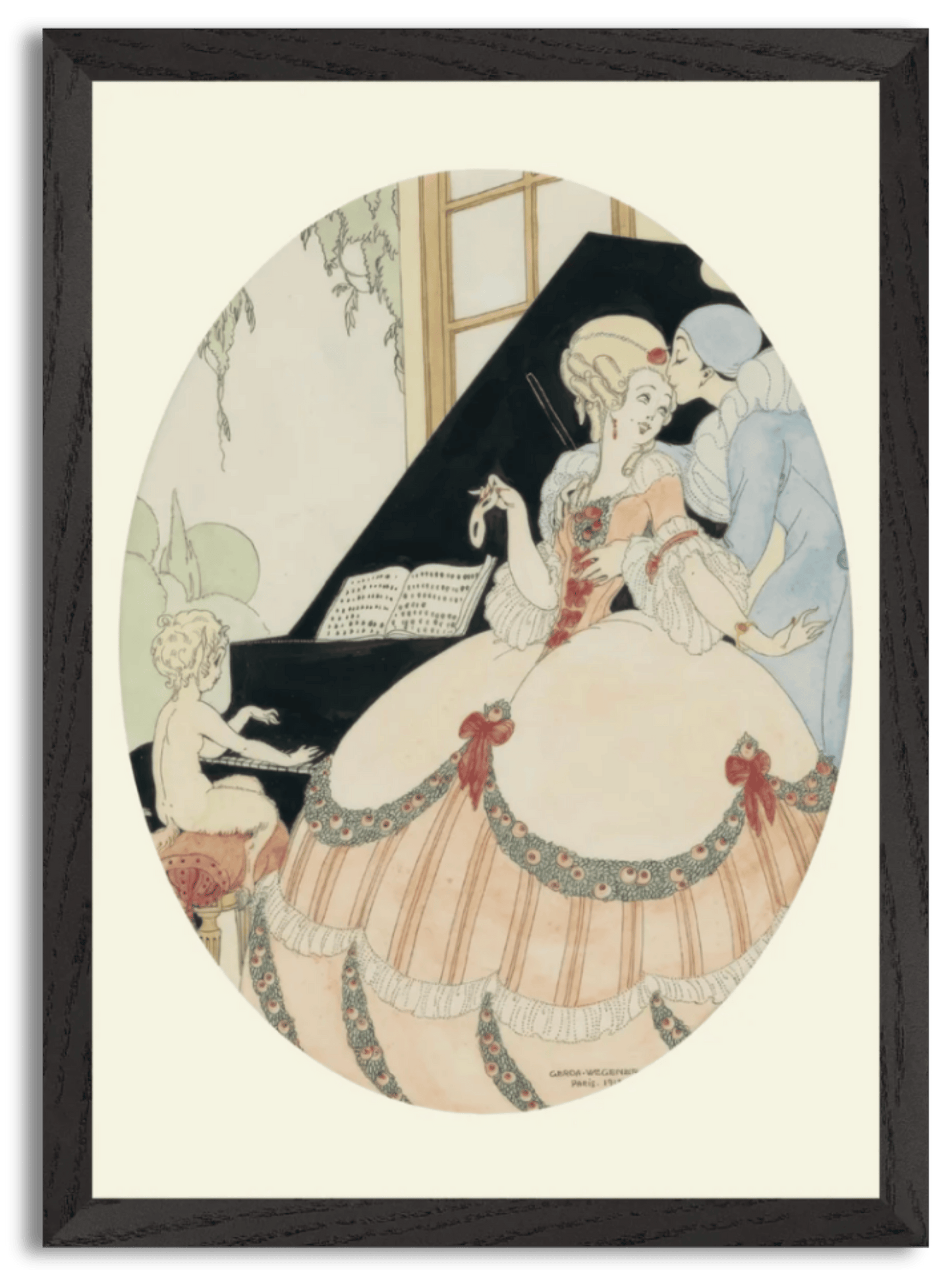 Pierrot with Chanteuse and Satyr (1918) by Gerda Wegener