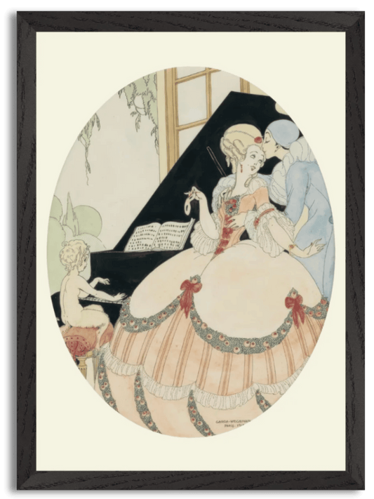 Pierrot with Chanteuse and Satyr (1918) by Gerda Wegener