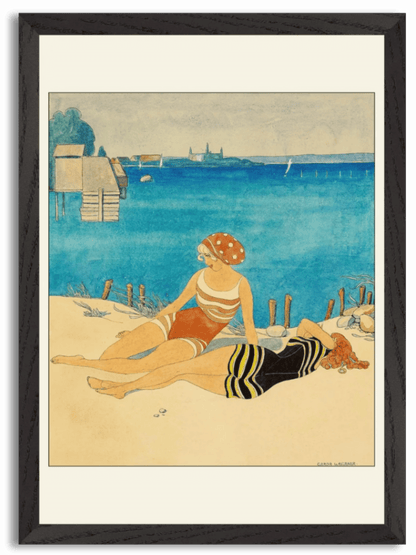 Two Girls Bathing at the Beach (1917) by Gerda Wegener