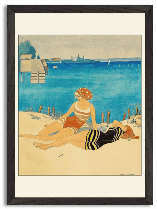 Two Girls Bathing at the Beach (1917) by Gerda Wegener