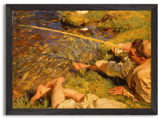 Val d'Aosta, A Man Fishing (1907) by John Singer Sargent