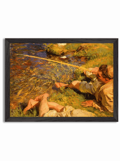 Val d'Aosta, A Man Fishing (1907) by John Singer Sargent