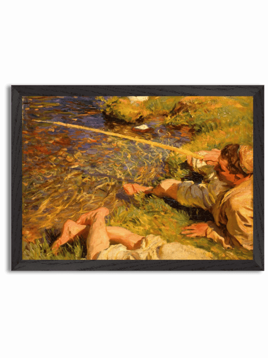 Val d'Aosta, A Man Fishing (1907) by John Singer Sargent
