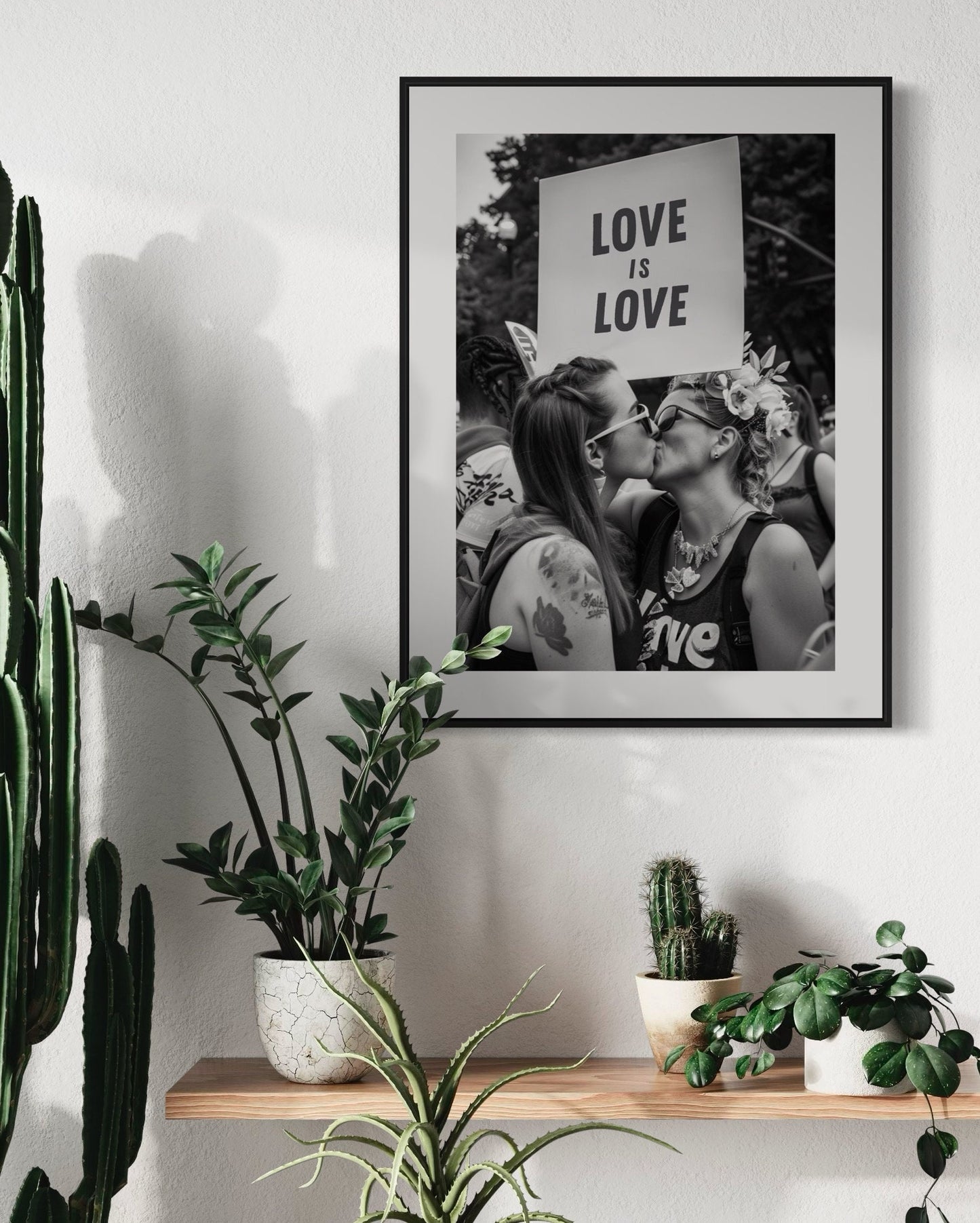 Love is love - LGBTQ Equality Pride Print | Lesbian Black and White Pride Decor