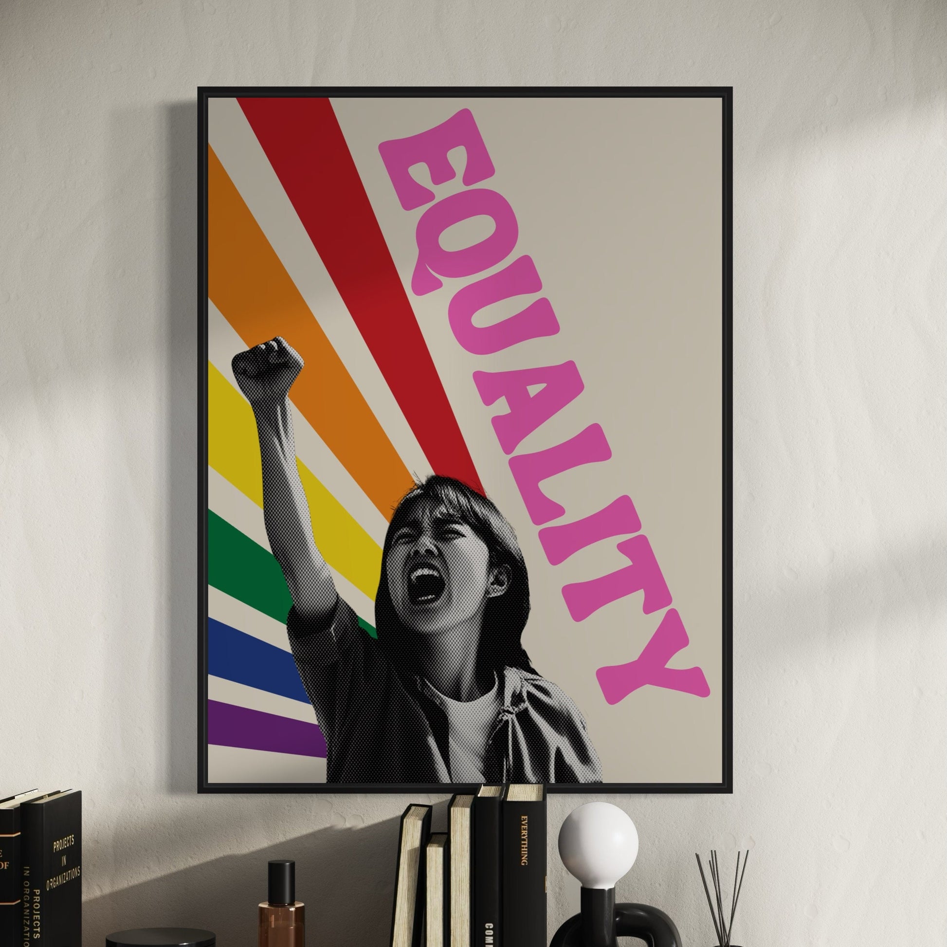 LGBTQ+ Equality Art Print, Pride Poster, Queer Empowerment Wall Art, Activism Decor, Rainbow Collective Art