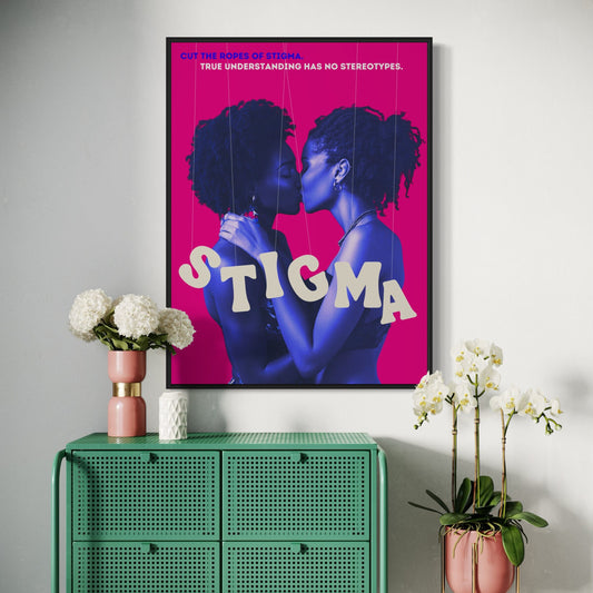 Love Beyond Stereotypes | Empowering Queer Art, LGBTQ+ Print, Lesbian Love Poster