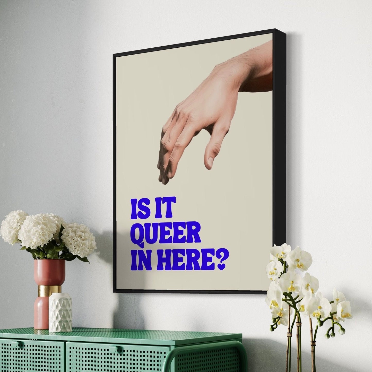 Funny LGBTQ Art Print, Is It Queer in Here? | Playful LGBTQ+ Print, Funny Gay Poster