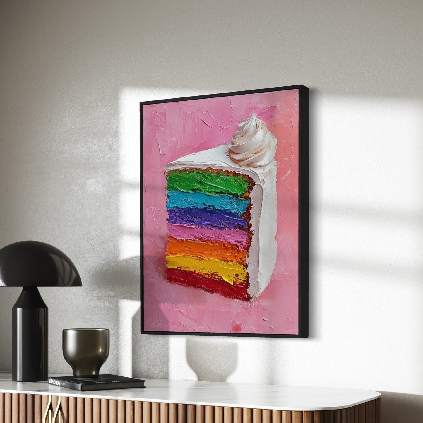 Rainbow Cake Art Print | Colourful LGBTQ Pride Decor | Queer-Inspired Wall Art for Home | Vibrant Pride Gift | Bold Dessert Art Piece