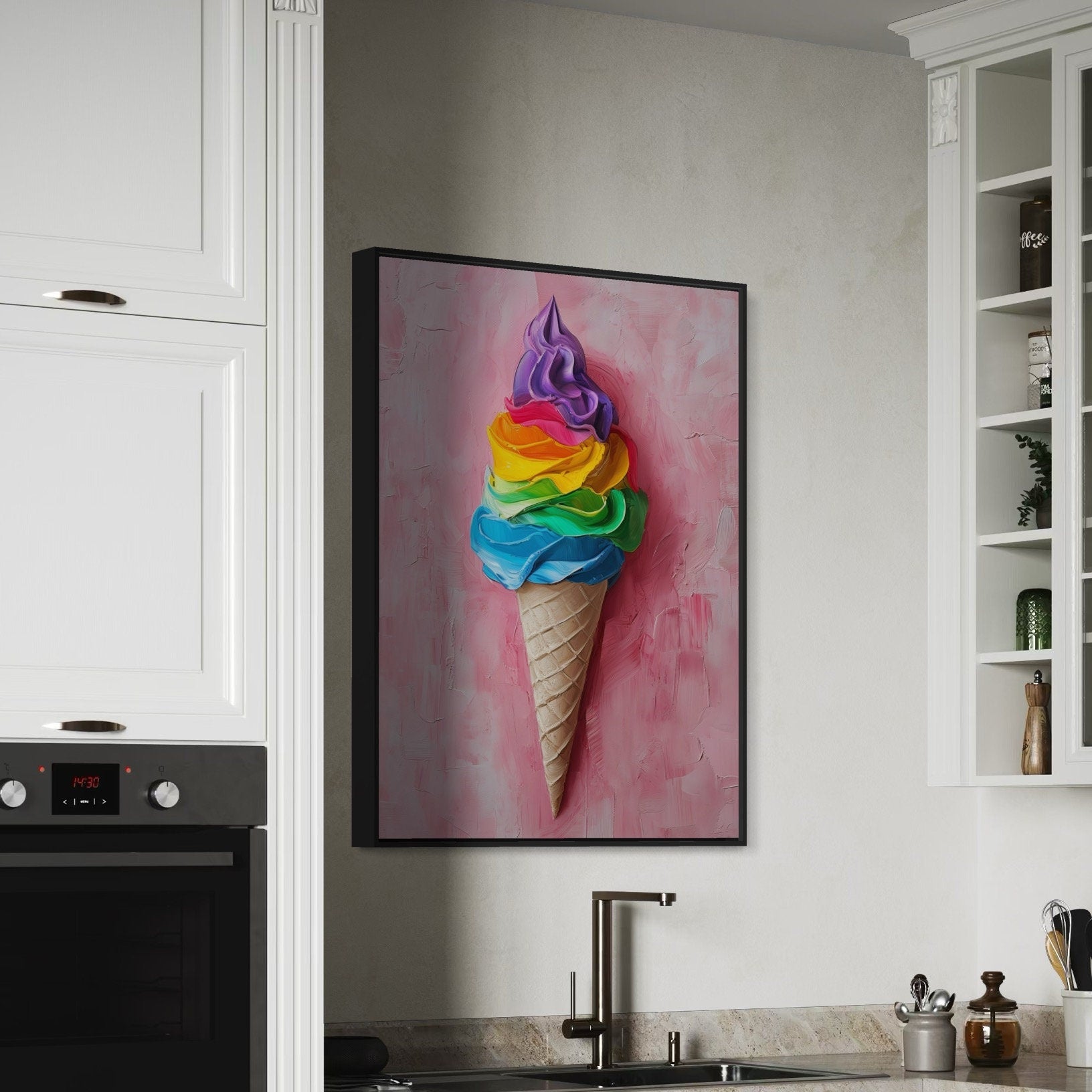 Pride Ice Cream Art Print, Rainbow LGBTQ Art, Queer Home Decor, Colourful Ice Cream Poster, LGBTQ Wall Art, Pride Gift Idea