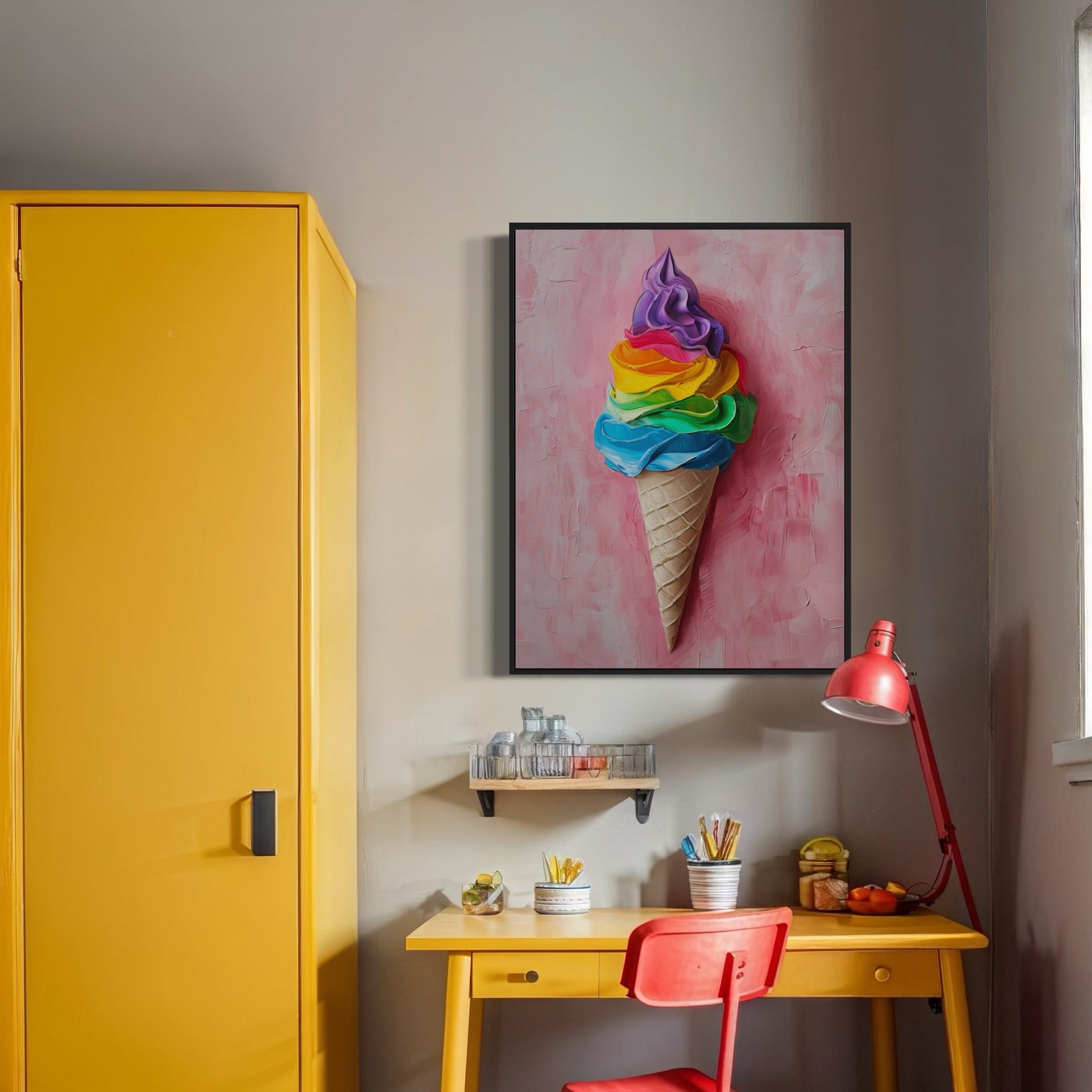 Pride Ice Cream Art Print, Rainbow LGBTQ Art, Queer Home Decor, Colourful Ice Cream Poster, LGBTQ Wall Art, Pride Gift Idea