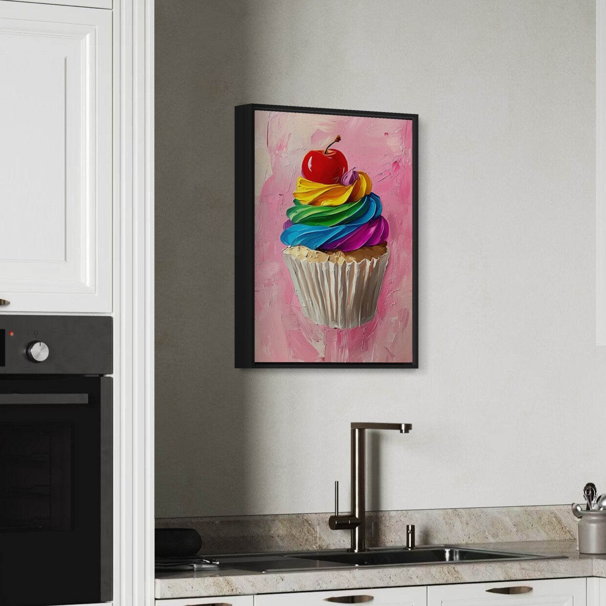 Pride Cupcake Art Print, Rainbow LGBTQ Art, Queer Home Decor, Colourful Cupcake Poster, LGBTQ Wall Art, Pride Gift Idea