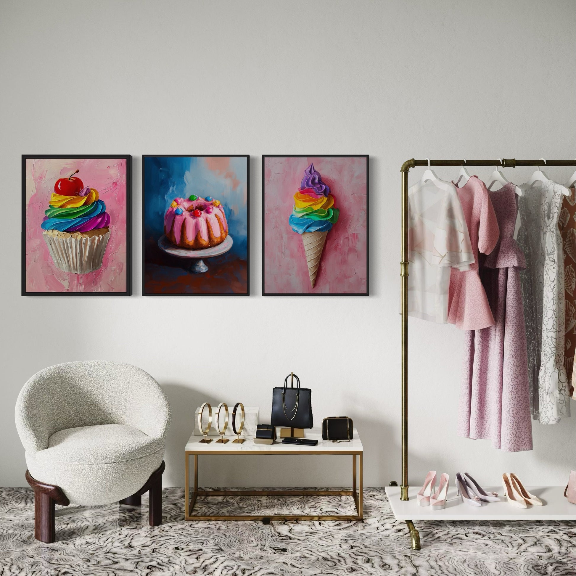 Pride Bundt Cake Art Print, Rainbow LGBTQ Art, Queer Home Decor, Colourful Bundt Cake Poster, LGBTQ Wall Art, Pride Gift Idea