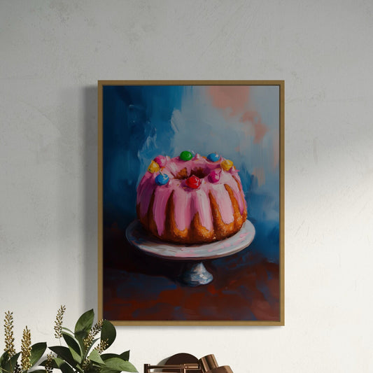 Pride Bundt Cake Art Print, Rainbow LGBTQ Art, Queer Home Decor, Colourful Bundt Cake Poster, LGBTQ Wall Art, Pride Gift Idea