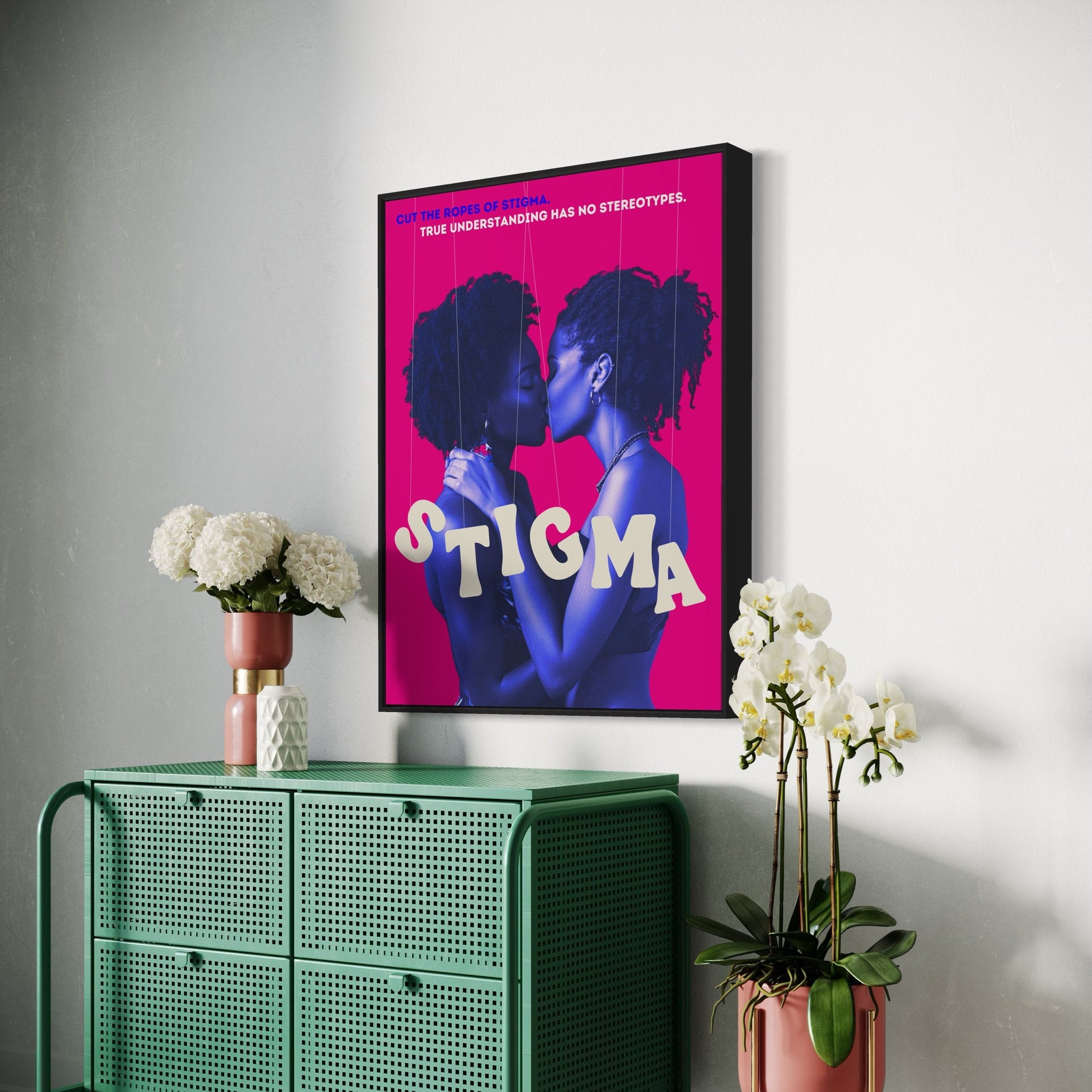 Love Beyond Stereotypes | Empowering Queer Art, LGBTQ+ Print, Lesbian Love Poster