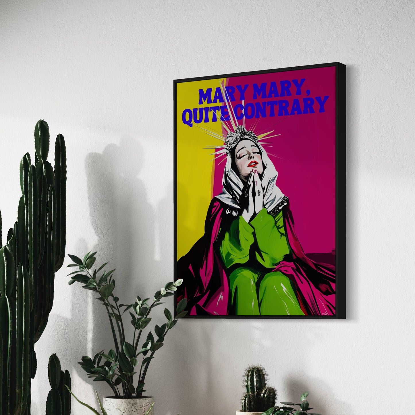 Mary Mary Quite Contrary LGBTQ+ Art Print | Queer Art Poster, Religious Satire, Gay Art, LGBTQ Art, Bold Colourful Art, Pride Decor