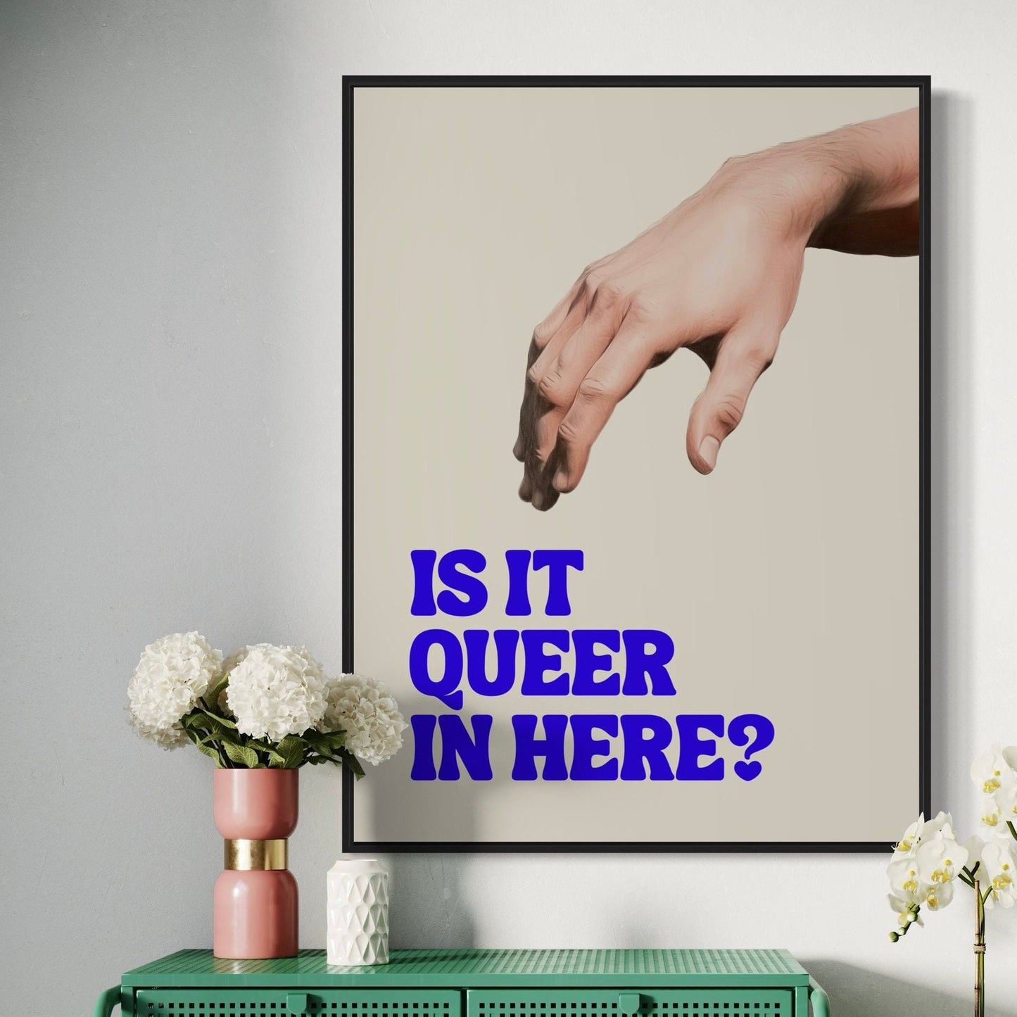 Funny LGBTQ Art Print, Is It Queer in Here? | Playful LGBTQ+ Print, Funny Gay Poster
