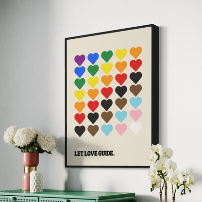 Progress Pride Art Print, Vibrant LGBTQ+ Flag Artwork for Empowerment & Visibility, Let Love Guide Print, Colourful Rainbow Wall Art