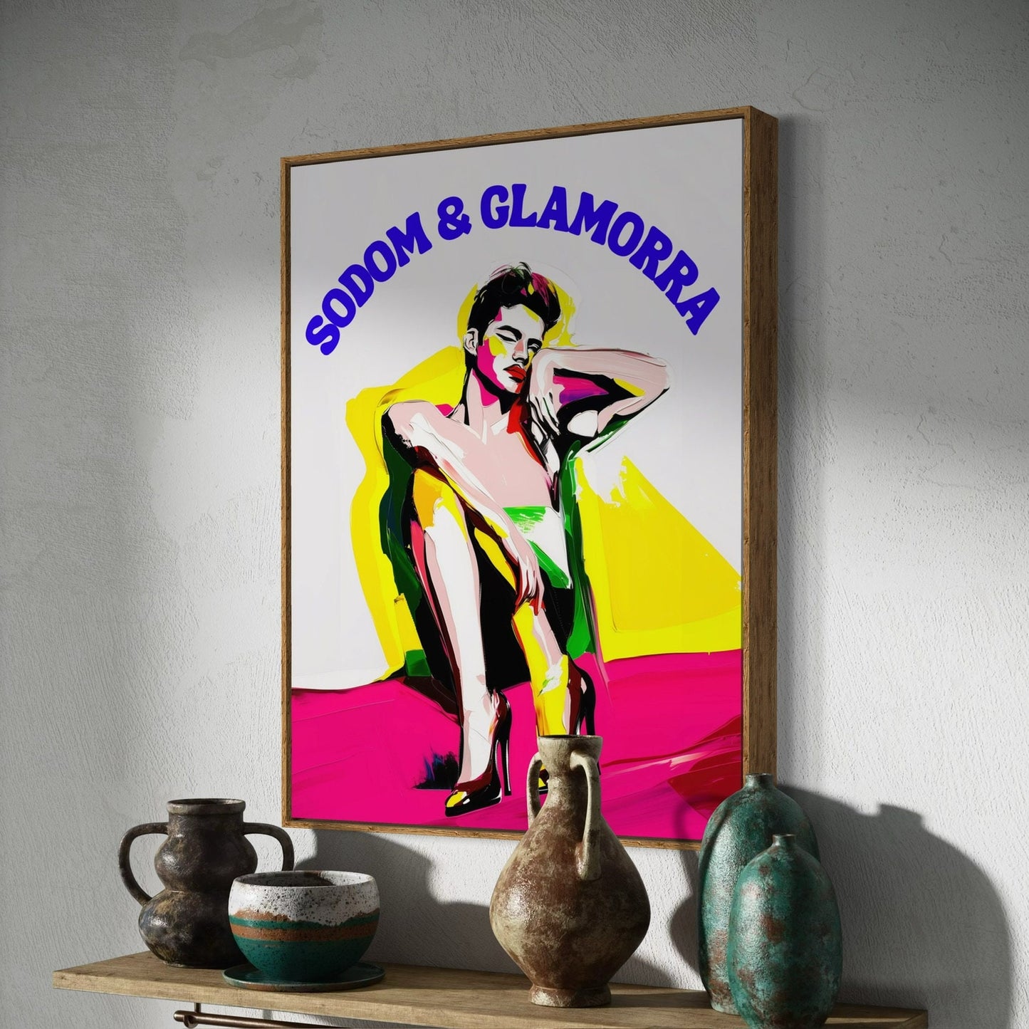 Sodom & Glamorra | Bold LGBTQ+ Art Print | Colourful Queer Wall Art | Premium 200gsm Matte Paper Art Print | Funny Gay Pride Gift
