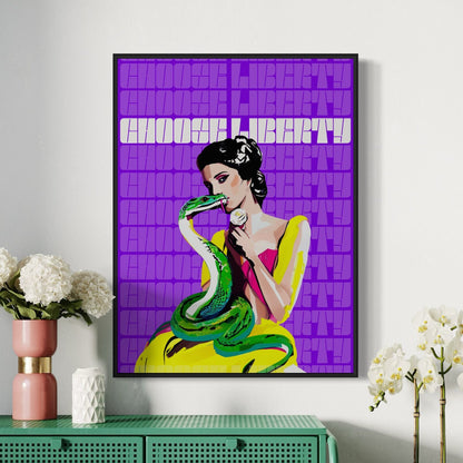 Lilith’s Serpentine Rebellion | LGBTQ+ Queer Art Print, Choose Liberty Wall Decor, Feminist Art Print