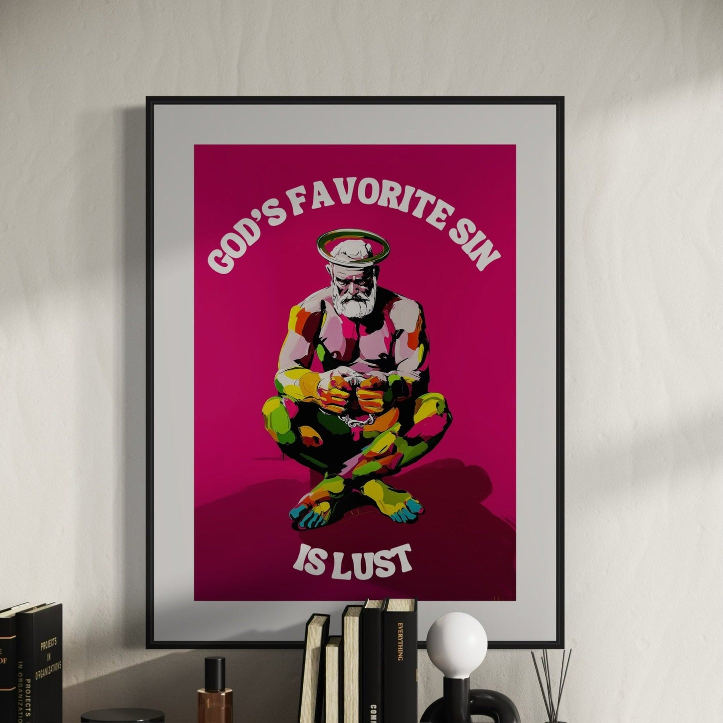 God's Favorite Sin is Lust | Bold Queer Art | Premium Matte Print | LGBTQ Artwork | Gift for Queer community, Unframed Wall Art