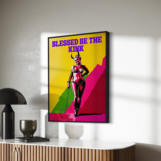 Blessed Be the Kink | She-Demon Queer Art | Premium Matte Paper Print | BDSM-Inspired LGBTQ Art | Unframed Femme Wall Art