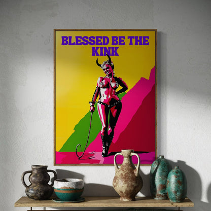 Blessed Be the Kink | She-Demon Queer Art | Premium Matte Paper Print | BDSM-Inspired LGBTQ Art | Unframed Femme Wall Art