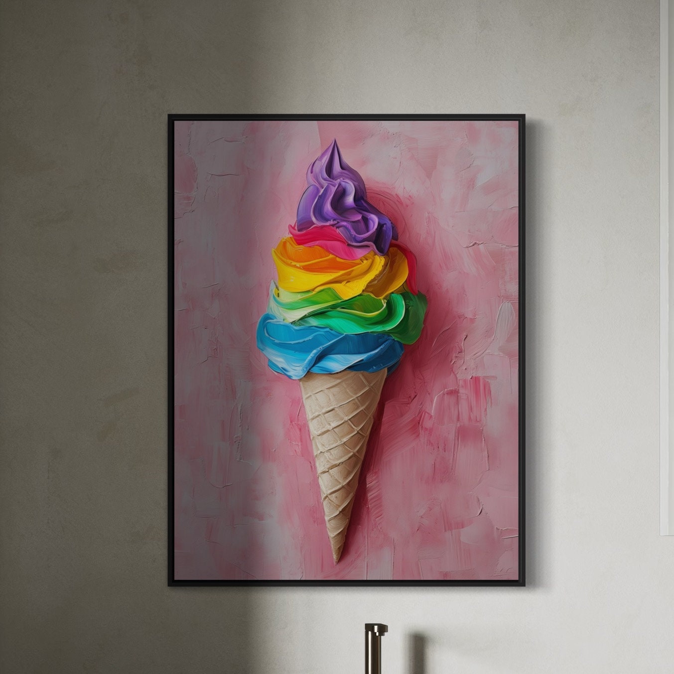 Pride Ice Cream Art Print, Rainbow LGBTQ Art, Queer Home Decor, Colourful Ice Cream Poster, LGBTQ Wall Art, Pride Gift Idea
