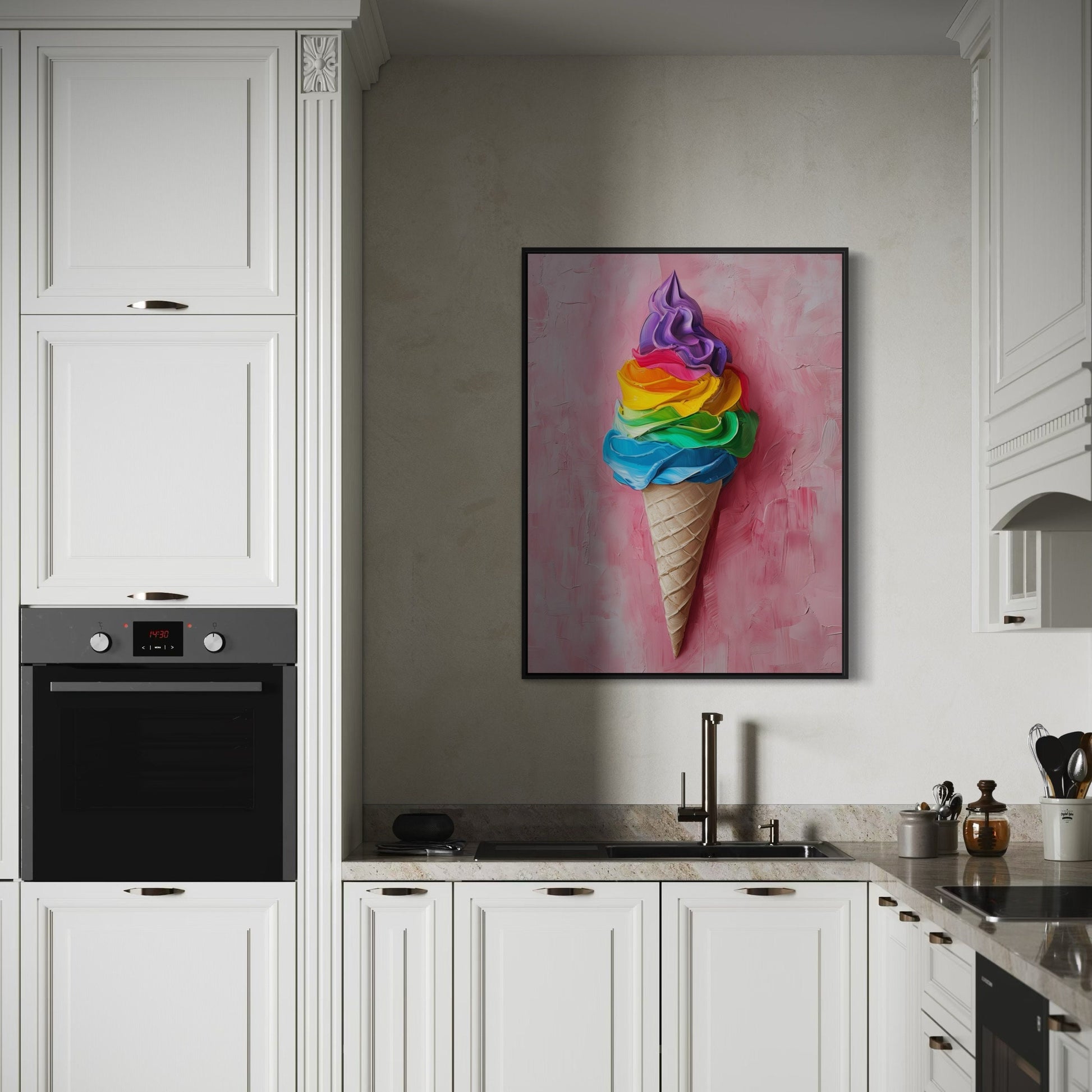 Pride Ice Cream Art Print, Rainbow LGBTQ Art, Queer Home Decor, Colourful Ice Cream Poster, LGBTQ Wall Art, Pride Gift Idea