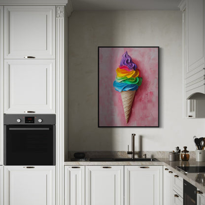 Pride Ice Cream Art Print, Rainbow LGBTQ Art, Queer Home Decor, Colourful Ice Cream Poster, LGBTQ Wall Art, Pride Gift Idea