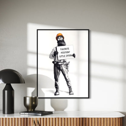 Tough Enough to Be Little | Gay Lumberjack Print | Queer Pride Art Print | Premium 200gsm Matte Paper, Unframed