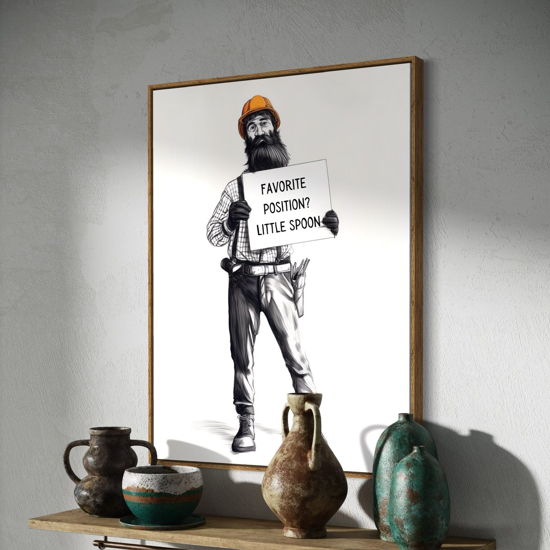 Tough Enough to Be Little | Gay Lumberjack Print | Queer Pride Art Print | Premium 200gsm Matte Paper, Unframed