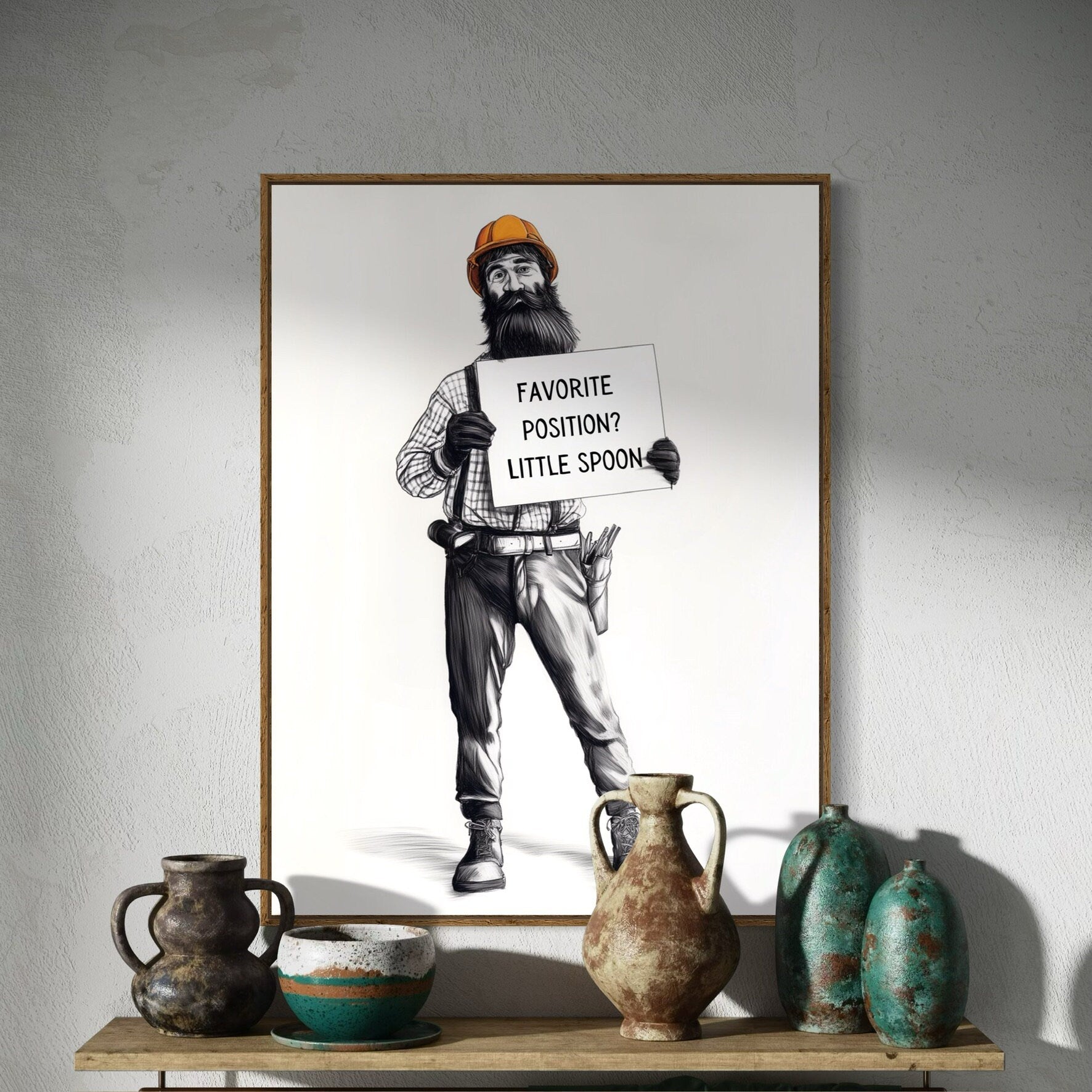 Tough Enough to Be Little | Gay Lumberjack Print | Queer Pride Art Print | Premium 200gsm Matte Paper, Unframed