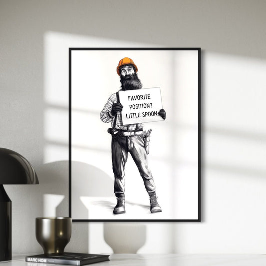 Tough Enough to Be Little | Gay Lumberjack Print | Queer Pride Art Print | Premium 200gsm Matte Paper, Unframed