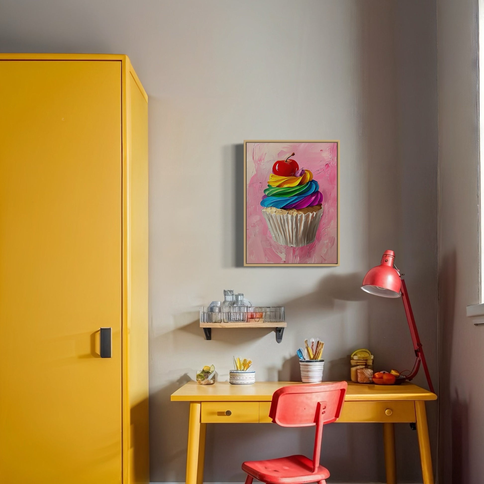 Pride Cupcake Art Print, Rainbow LGBTQ Art, Queer Home Decor, Colourful Cupcake Poster, LGBTQ Wall Art, Pride Gift Idea