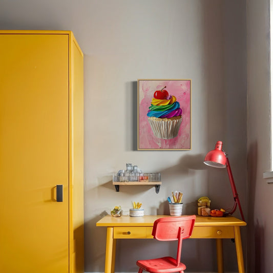 Pride Cupcake Art Print, Rainbow LGBTQ Art, Queer Home Decor, Colourful Cupcake Poster, LGBTQ Wall Art, Pride Gift Idea